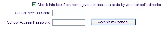 Entering your school access code